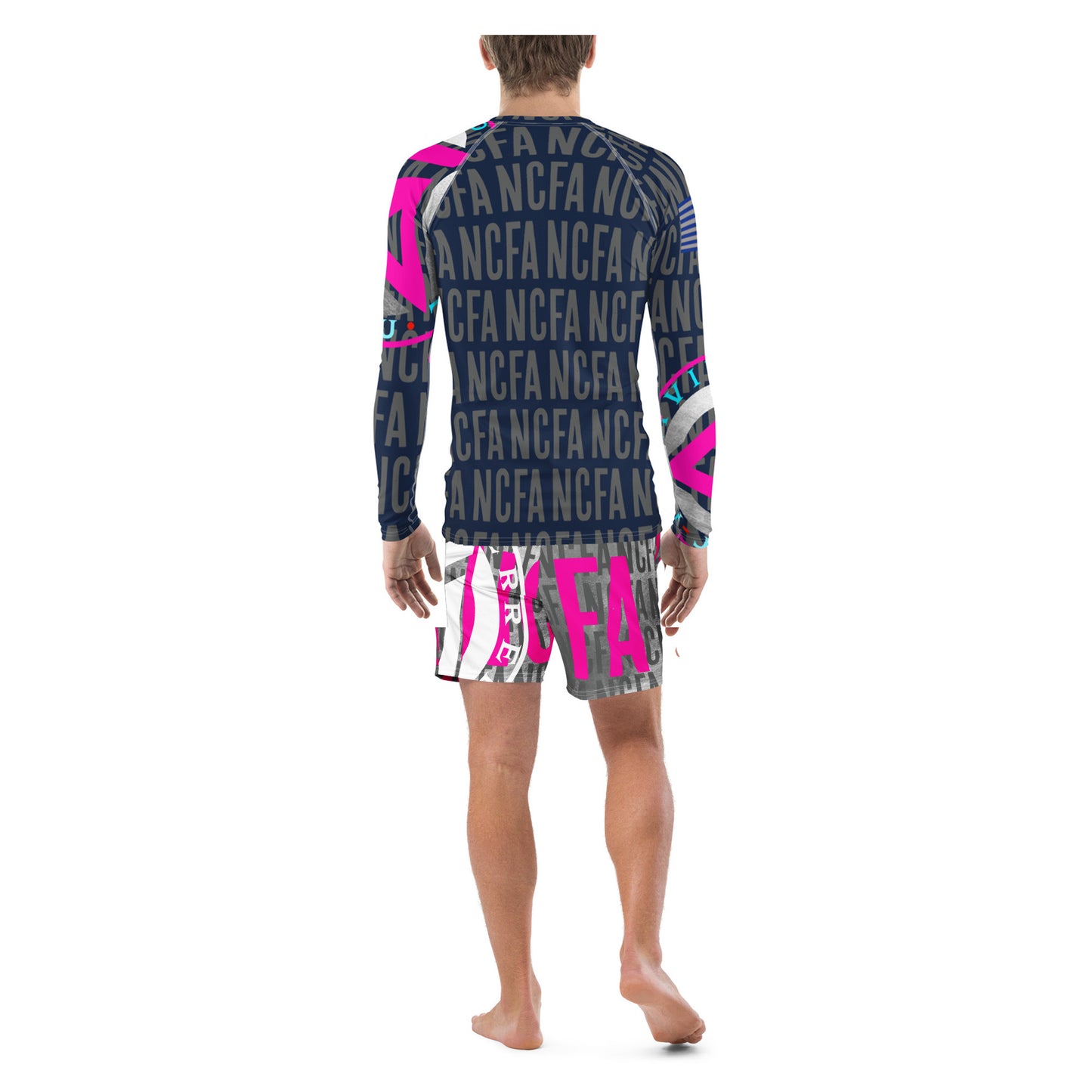 Silver and Navy Rash Guard