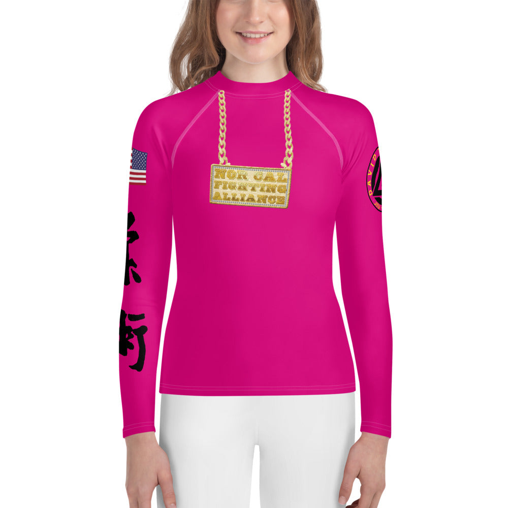 NCFA Chain Youth Rash Guard Pink