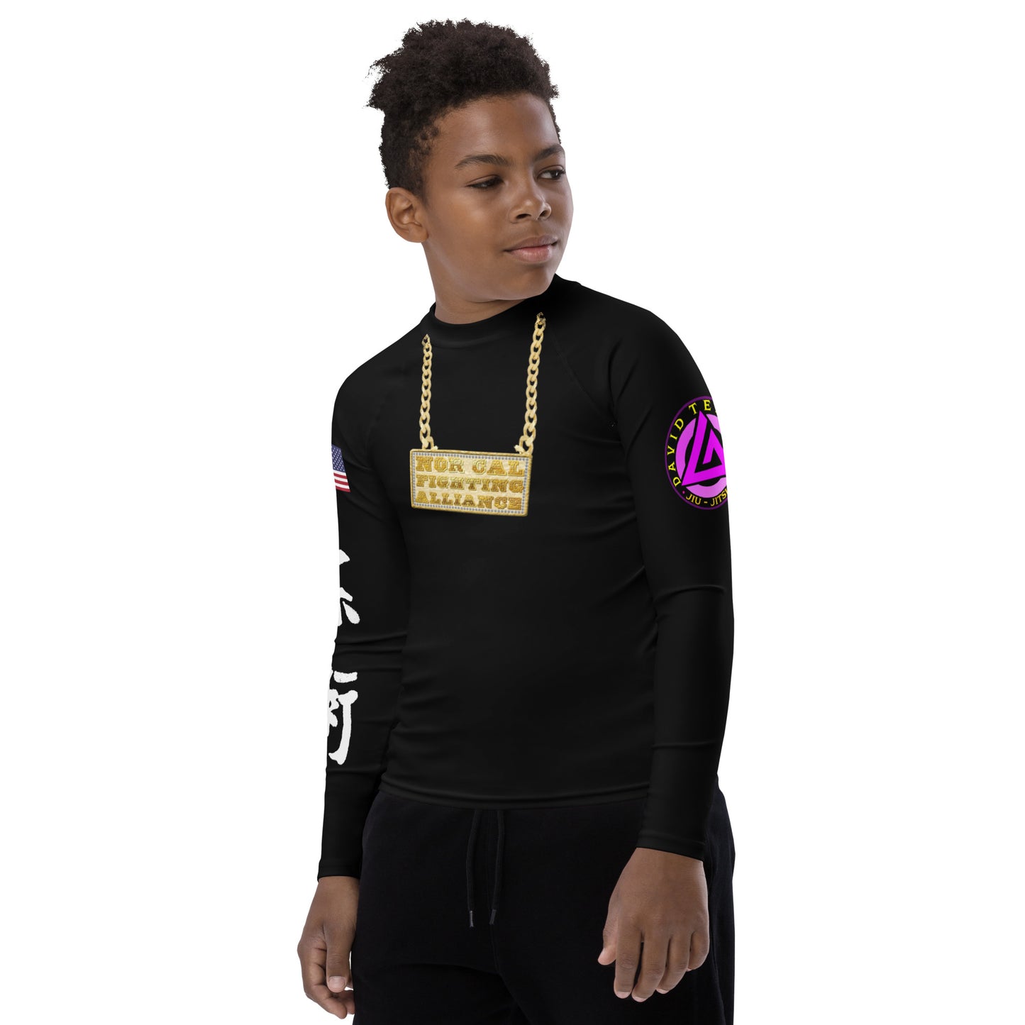 NCFA Chain Youth Rash Guard Black